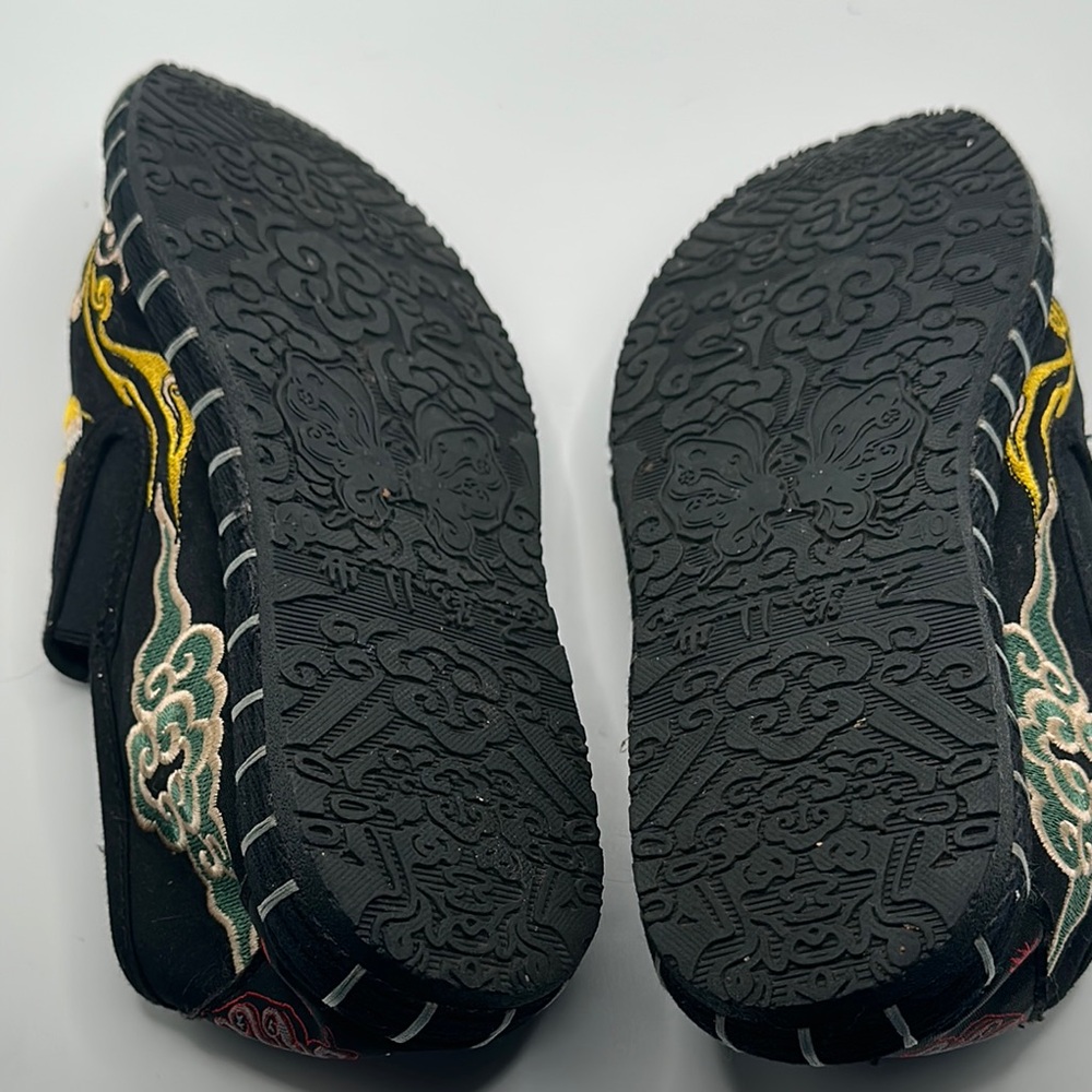Black Sz 10 Embroidered Slip-On Loafers with Colorful Embellishments - Picture 7 of 9